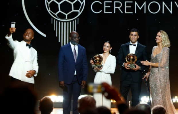 Rodri y Aitana Bonmatí durante la gala de entrega del Balón de Oro - Imagen extraída del Instagram oficial de la premiación @ballondorofficial